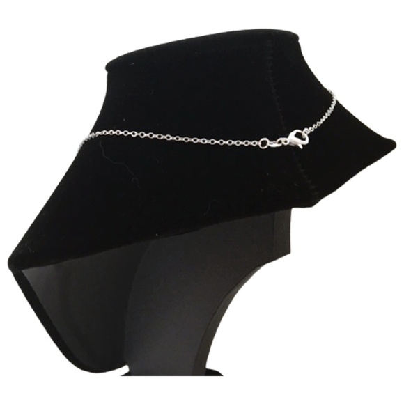 NECKLACE September Birthstone Sapphire Butterfly Pendant Silver Plate Chain - Picture 3 of 6